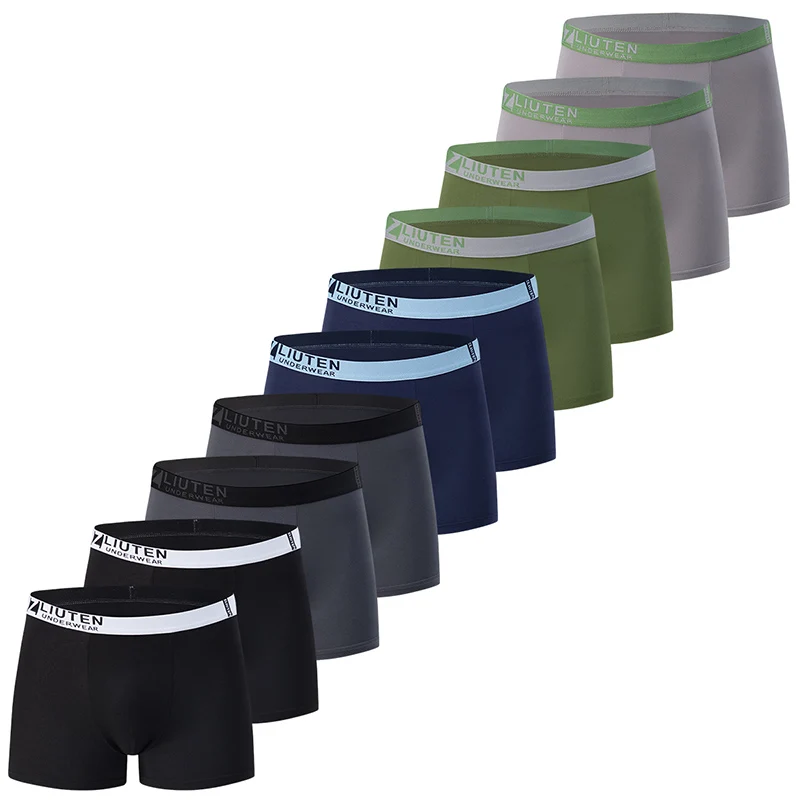 4/10 Pack Teenagers To Adults Parent-child Boyshort Simple Fashion Multi-size Shorts Men’s Comfortable Underwear Elastic Waist P BEST SELLERS