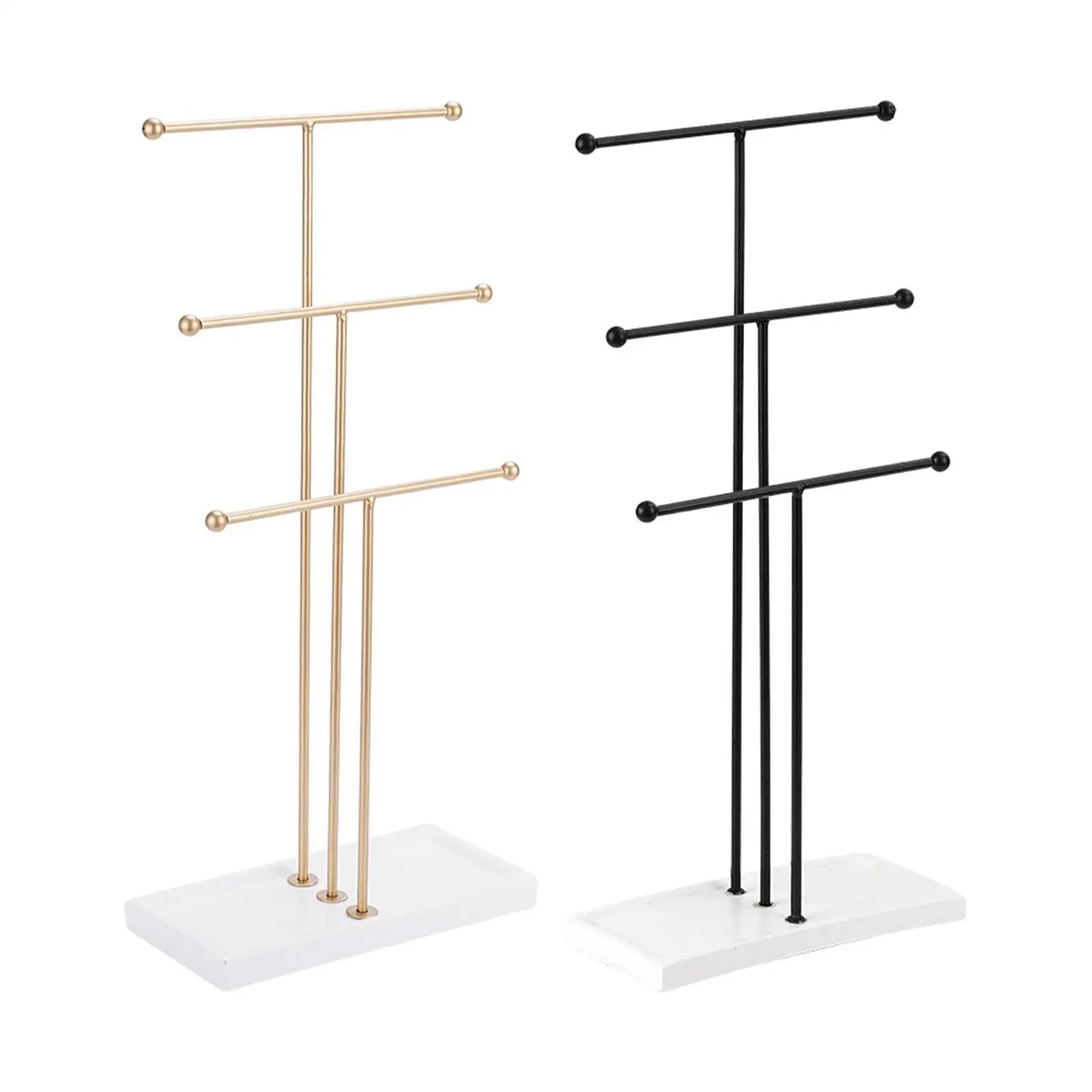 

3 Cascading Tiers Necklace Display Stand.5x10cm Max Height 45cm