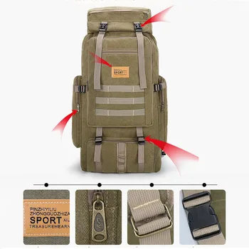 80L 600D Nylon Waterproof Trekking Hunting Bags Backpack Outdoor Rucksacks Outdoor Training Molle Tactical Knapsacks 3