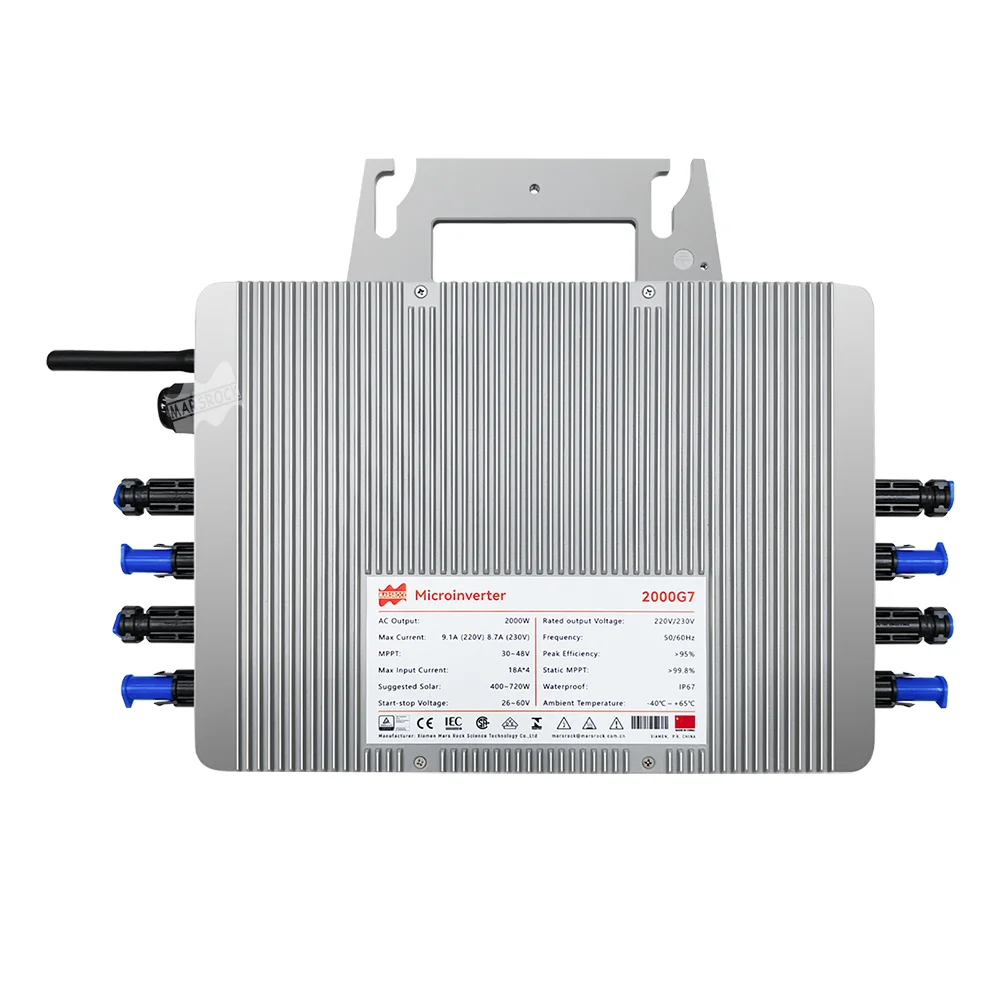Solar Grid Tie Micro Inverter 2000W - IP65 Waterproof, MPPT, 230V/120V Auto, App Monitoring