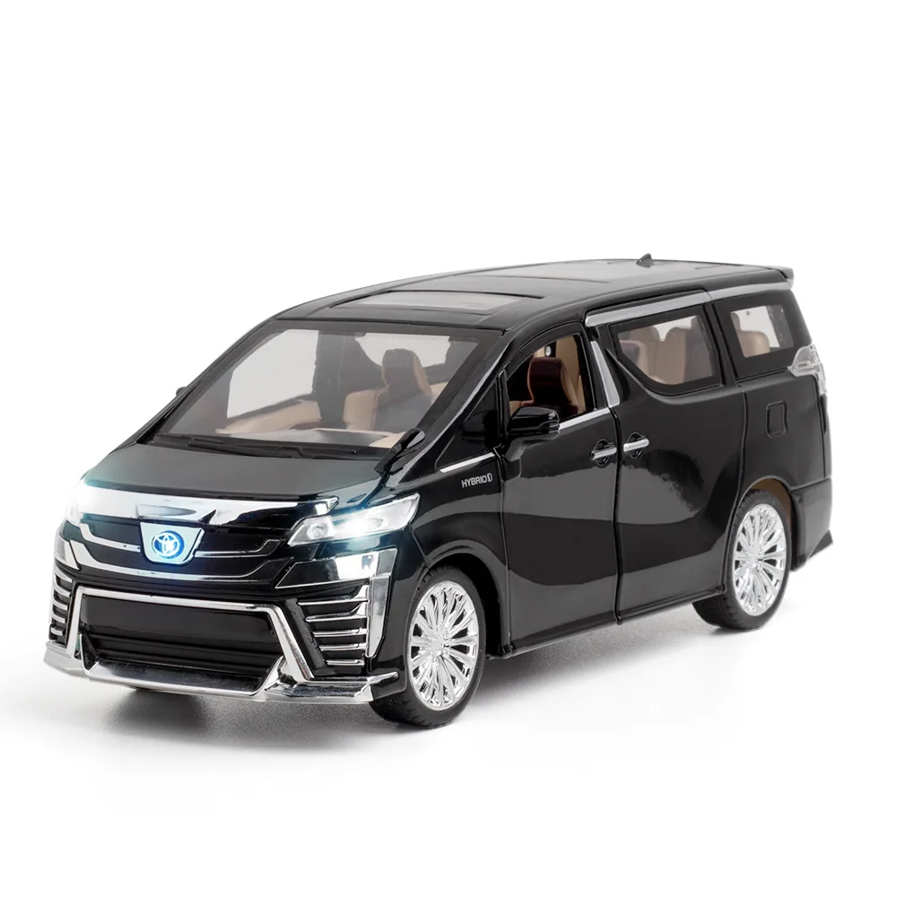 

1/24 Scale Toyota Vellfire Simulation Toy Car Alloy Body Sound And Light Pull Back Model Original Box Packaging MPV Vehicle