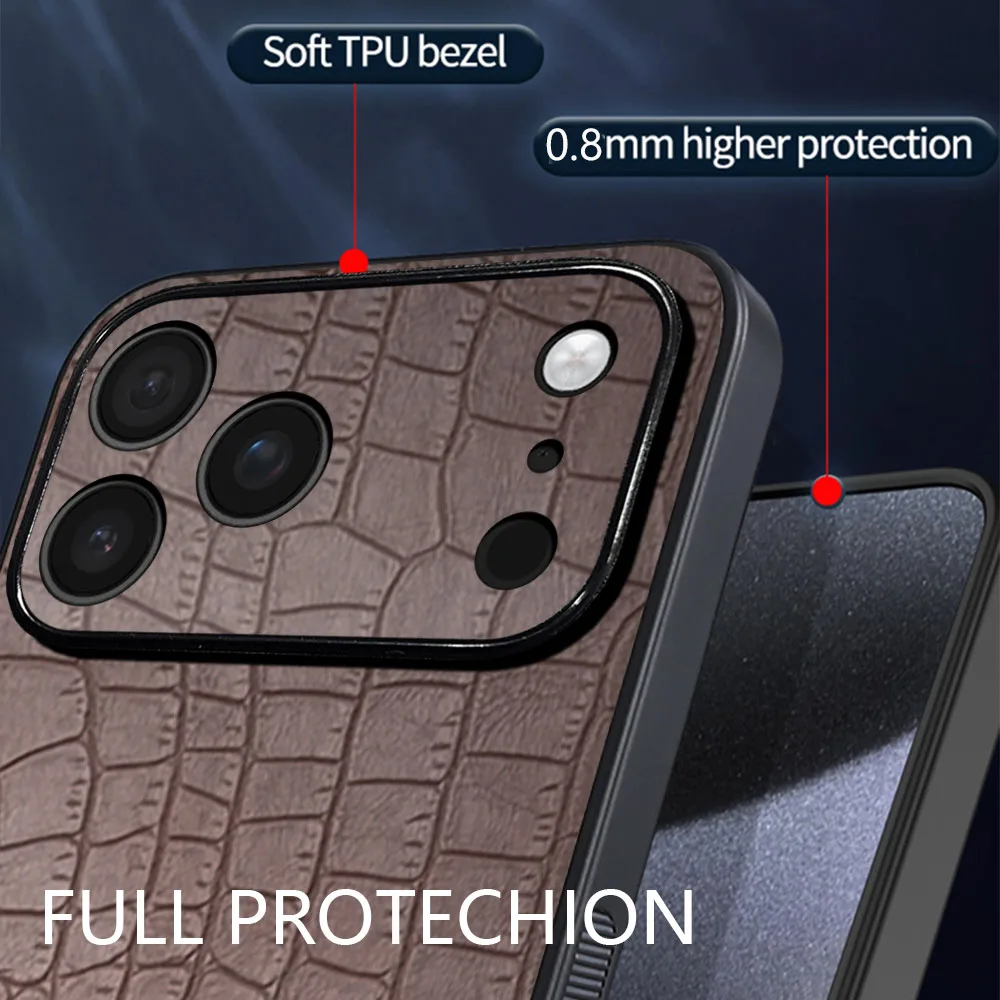 Elegant Leather Phone Case with Silicone Protection - Premium Back Cover