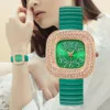 Women Fashion Business Diamond Elastic Band Quartz Watch 1