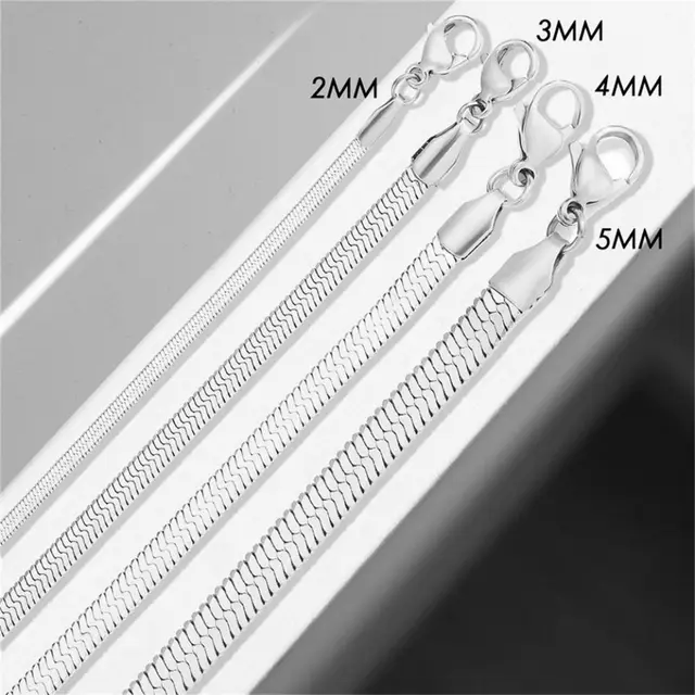 EManco unisexe serpent chaîne collier couleur argent tour de cou en acier inoxydable à chevrons chaîne collier pour femmes bijoux en gros