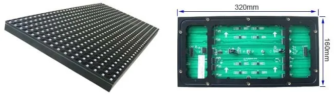 P10 rgb 3528 SMD(3in1) 풀 컬러 실내 LED 모듈;32*16픽셀,320mm*160mm;1/8 스크린