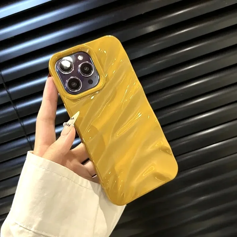 Soft Candy Wavy Pattern Phone Case For iPhone 17 16 11 12 13 14 15 Pro Max Xs Max XR 7 8 Plus 17air Shockproof Bumper Cover