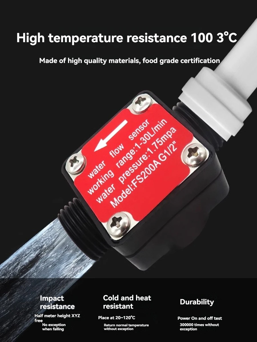 Water Fuel Flow Meter Sensor Counter Hall Flowmeter Pool Float Switch for Water Heater Credit Card Machine G1/2 1-30L/min flow meter water flow meter