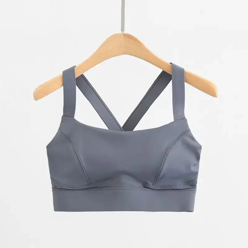Lemon Women All Powered Up Bra Medium Support 3D Molded Cup Cross Back Fitness Running Bra Sweat-wicking Full Coverage Yoga Tops