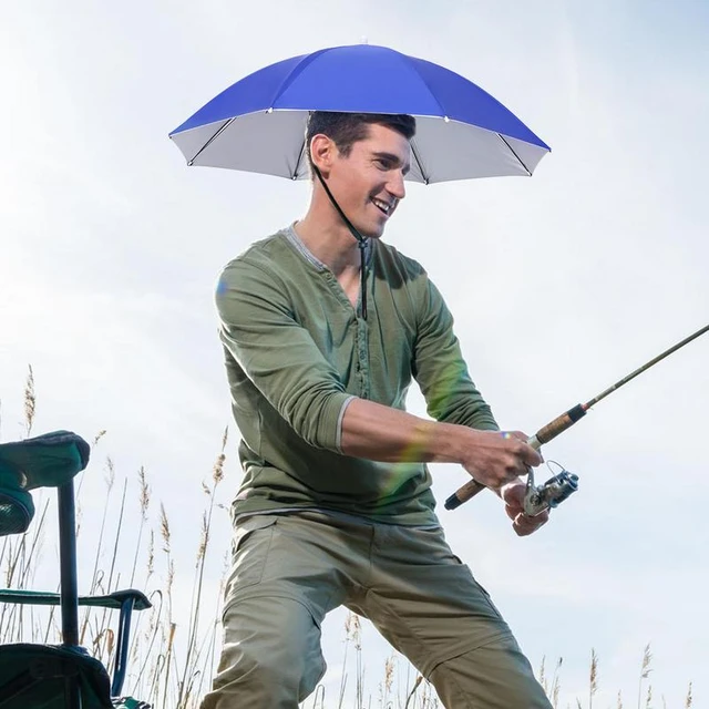 Fishing Umbrella Hat Folding Fishing Head Umbrella Hat Rain Hat