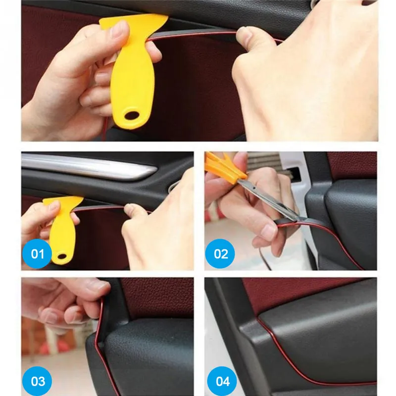 5M car accessories interior decoration strip for Ford fiesta focus 2008 1995 mondeo 2004 2011 1500 f-senies escape carbon fiber car stickers