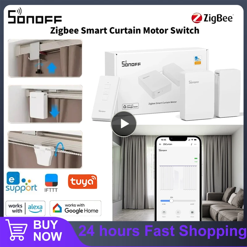 SONOFF Zigbee Smart Curtain Motor Switch 5V/1A Easy Install Remote APP Remote Control Smart Home Voice Support Alexa Google Home