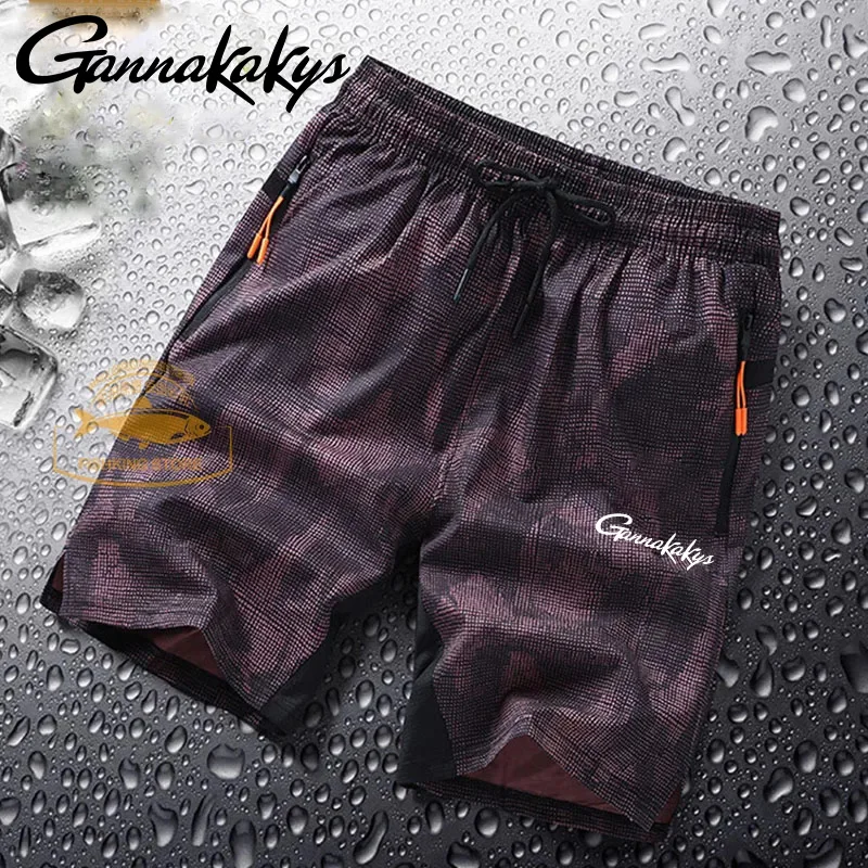 Summer Fishing Pants Men's Hiking Elastic Moisture Absorbing Quick Drying Shorts Fitness Breathable Running Travel Shorts fishing shorts