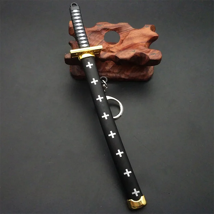 Mini Sword Keychain Eight Color Roronoa Zoro Buckle Toolholder Scabbard Katana Sabre Car Keyrings