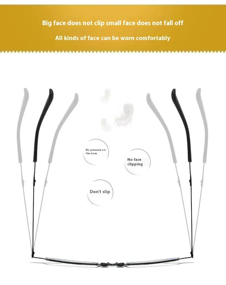 Ultraleichte Brille, hoch auflösende faltbare, Anti-Blaulicht-Strahlung, High-End-Presbyopie-Brille für mittlere und – Detail 10