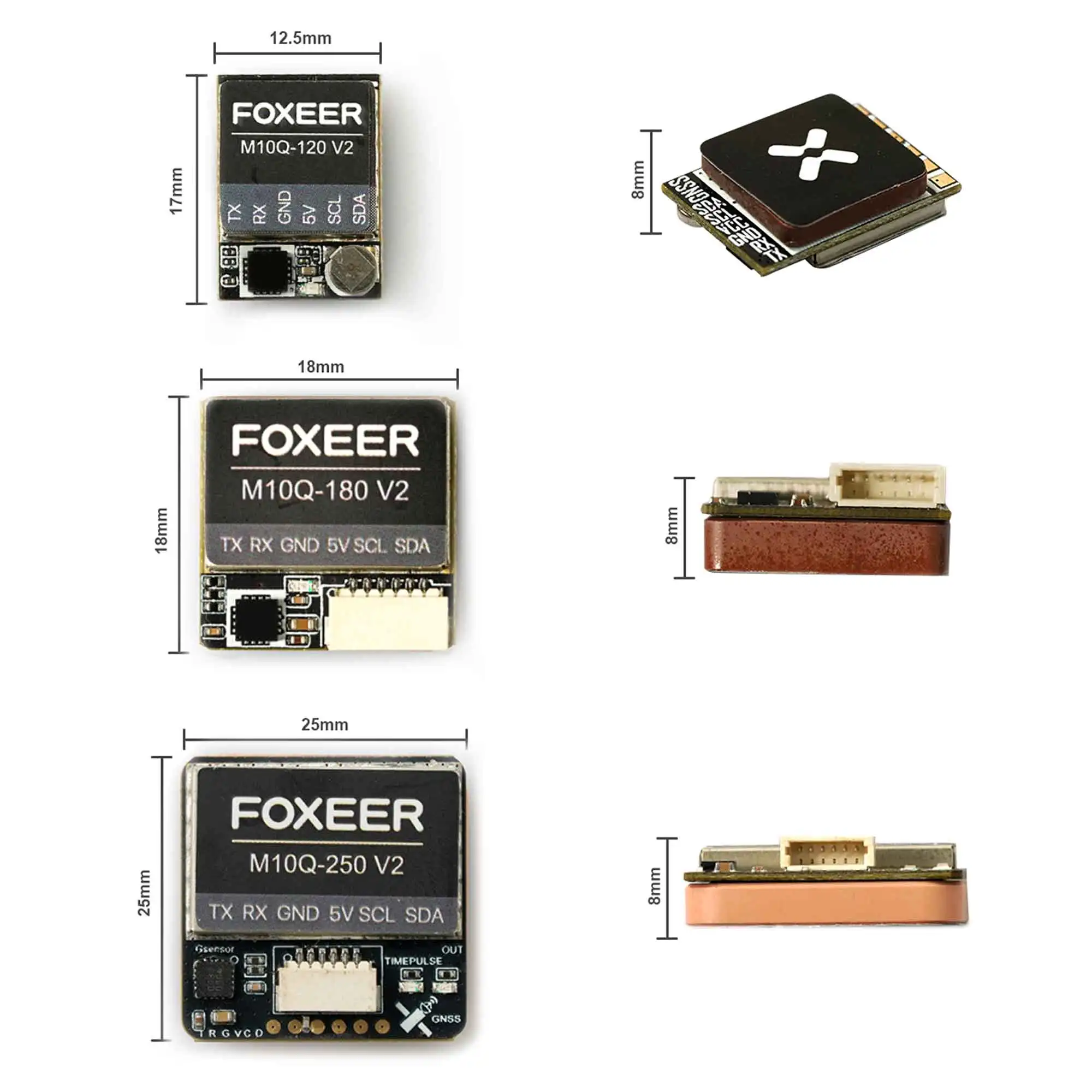 FOXEER M10Q V2 120 / 180 / 250 GPS IST8310 Compass Ceramic Antenna Bilid-in Battery Input Voltage 5V for RC FPV Freestyle Drone thumbnail 6