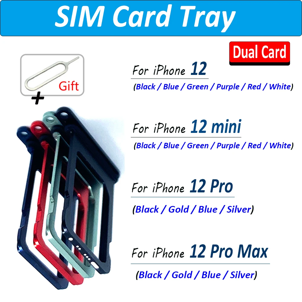 

Новый протестированный Держатель для двух Sim-карт для iPhone 12 mini 12 Pro Max