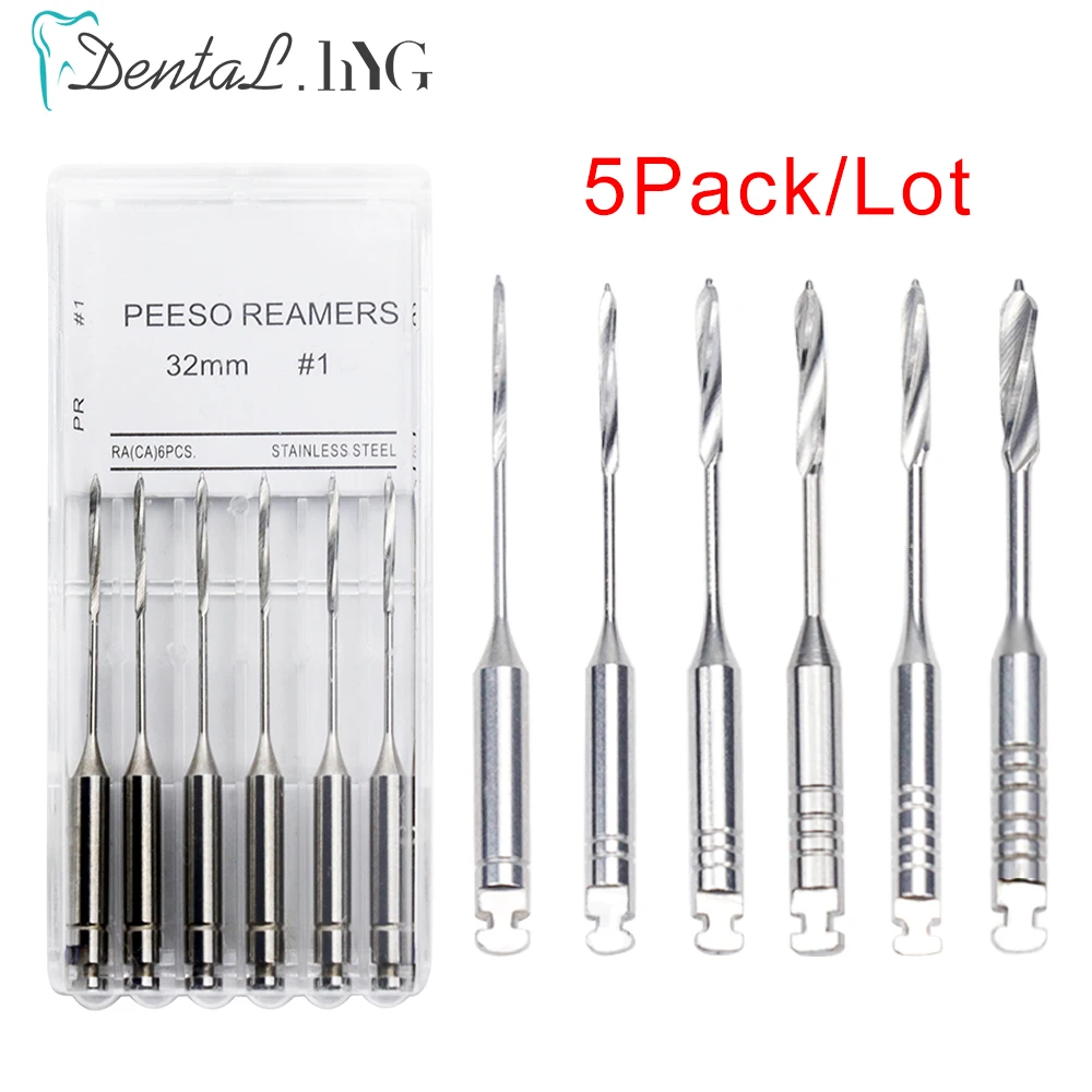 5pack/lot 32mm Dental Peeso Endodontic Reamers Drill Burs Peeso Reamers