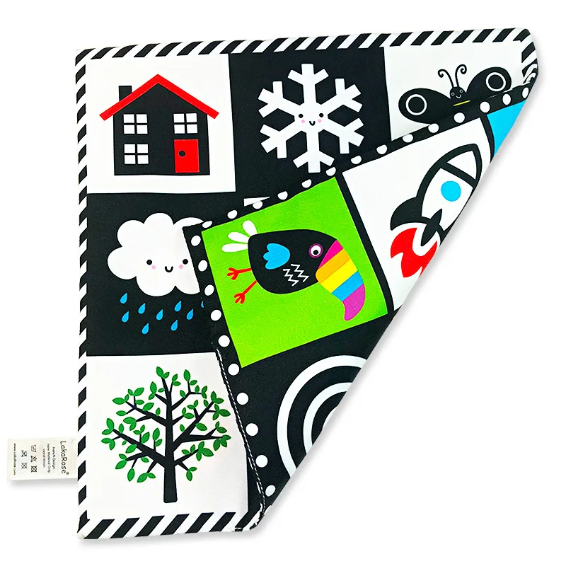 Baby Squared Newspaper Cloth Book Children Early Learning Cognitive Development Sound Books Unfolding Activity Book Toys