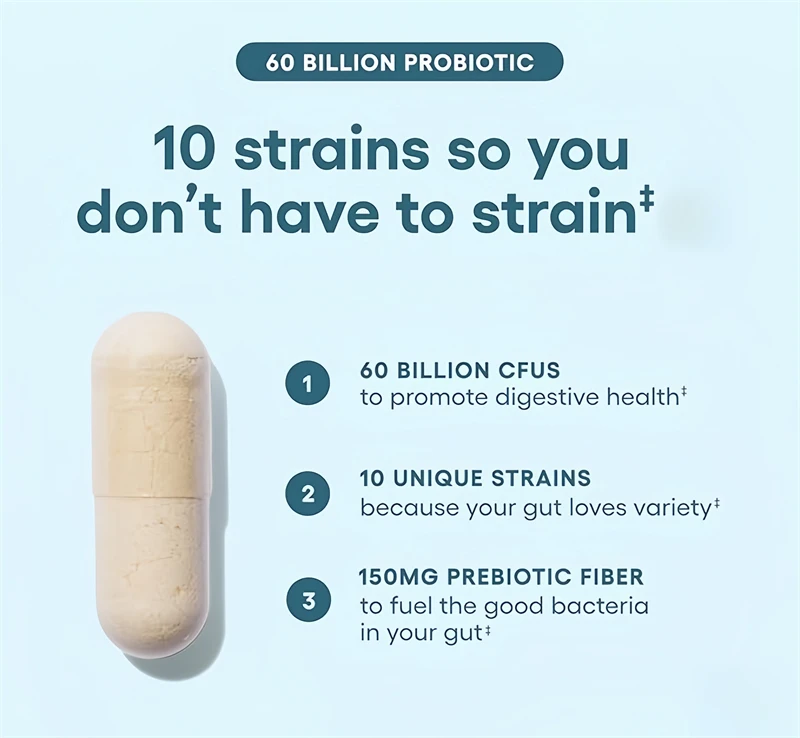 Probiotics 60 Billion Cfu Capsules With Prebiotics For Digestion_voghion.com