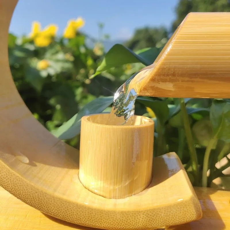 Water humidifier decoration Bamboo fountain crafts fortune Feng shui wheel water feature decoration Creative wedding gift 2