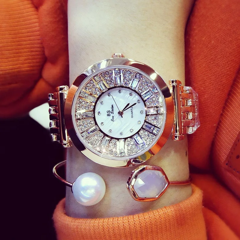 Women Watches Diamond Luxury Famous Brand Elegant Dress Quartz Watches Ladies Rhinestone Wristwatch Relogios Femininos ZDJ006