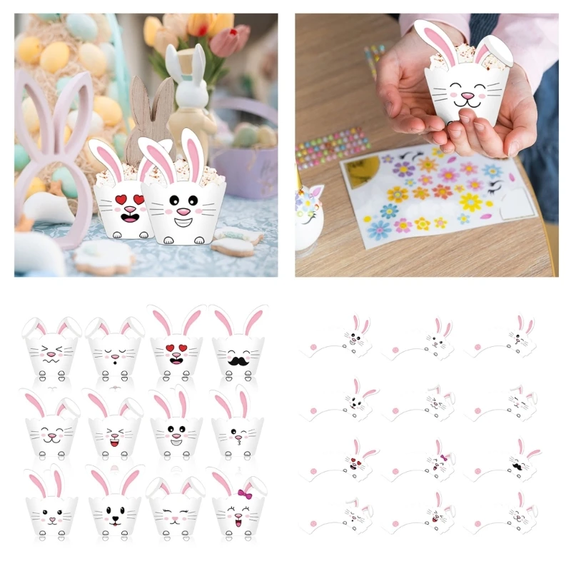 Packung von 120 schönen Kaninchen -Cupcake Toppers schöne Kaninchen -Cupcake für Festival -Ostern und B03E