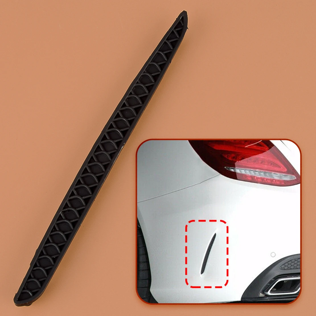 

2058850053 задний левый бампер, боковая решетка вентиляционного отверстия, черная, подходит для Mercedes-Benz W205 C-Class C63 AMG 2017 2016 2015 2014 2013