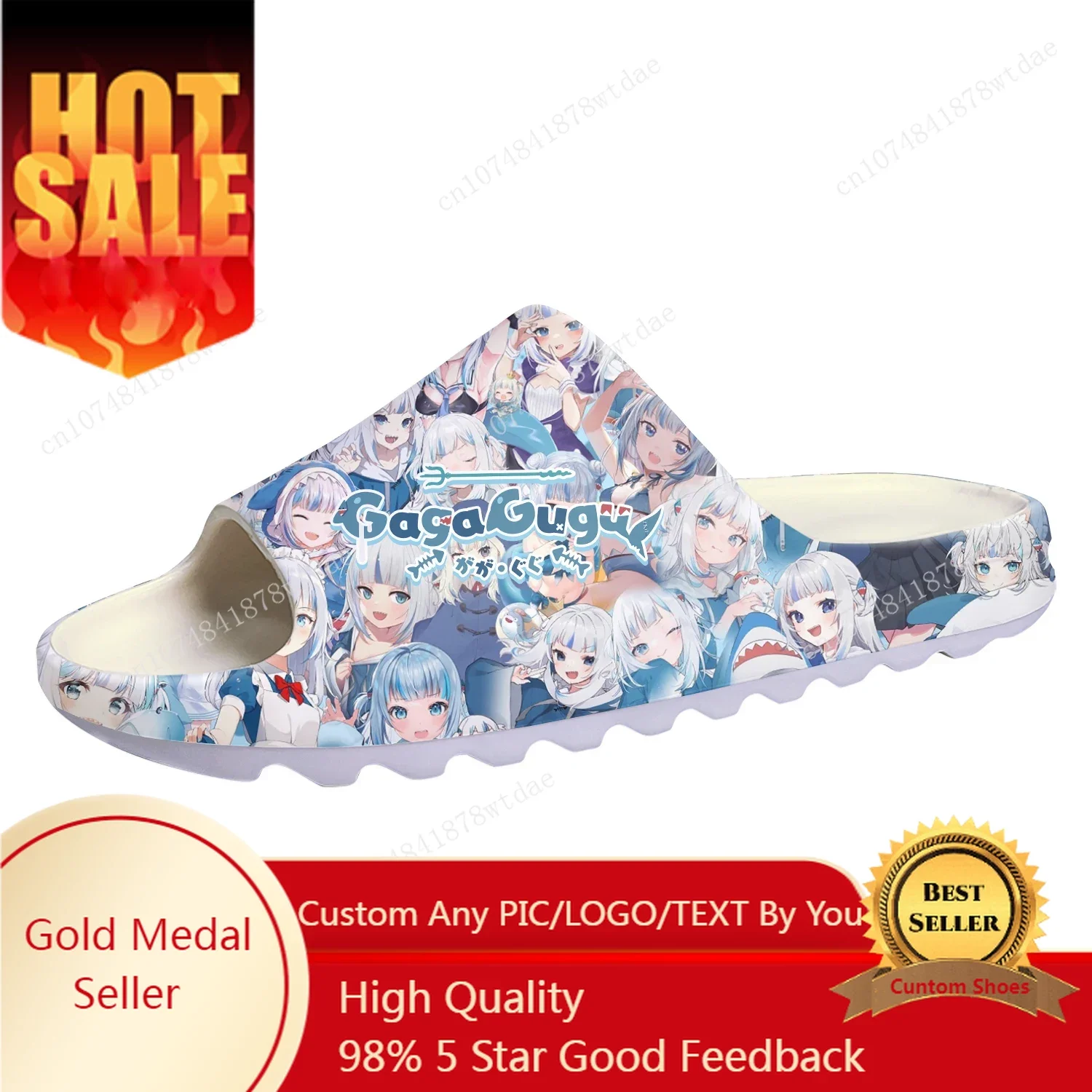 

Gauru Gura Soft Sole Sllipers Mens Womens Teenager Home Clogs Anime Cartoon Step In Water Shoes On Shit Customize Sandals
