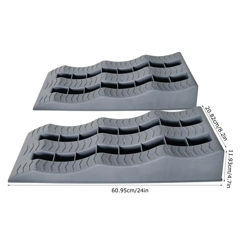 2 szt. Rampy poziomujące RV Antypoślizgowe kampery Klocki do kół Klocki poziomujące do samochodów Lekkie rampy krawężnikowe Wytrzymała rampa progowa