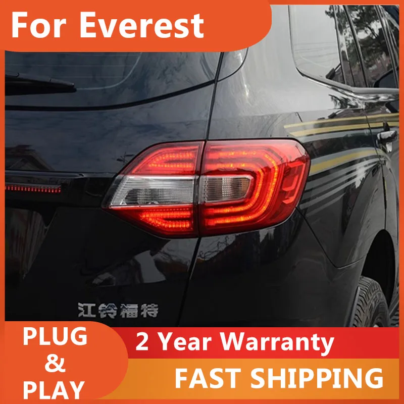 

Автомобильные аксессуары для Ford Everest, задняя фонарь 2016-2018 Ford красного цвета, задние фонари DRL, тормоз, сигнал поворота, Реверсивный и противотуманный