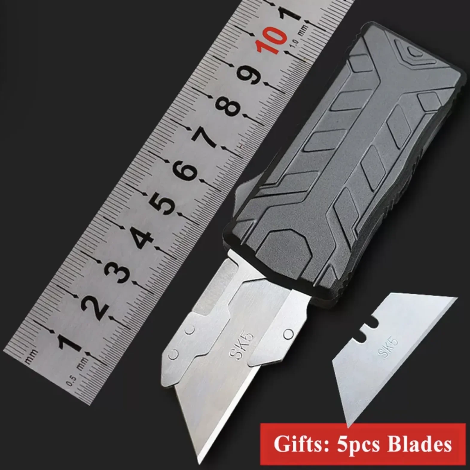 SK5 Klinge Allzweckmesser Austauschbare Klinge Luftfahrt Aluminiumgriff EDC Outdoor Multitool Sicherheit Handwerkzeug Geschenk Fünf Klinge – Detail 15