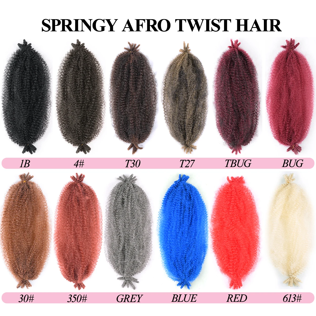 

Marley Twist Afro Crochet Braids Soft Spring Kinky Hair For Distressed Butterfly Locs Synthetic Braiding Extensions For Women