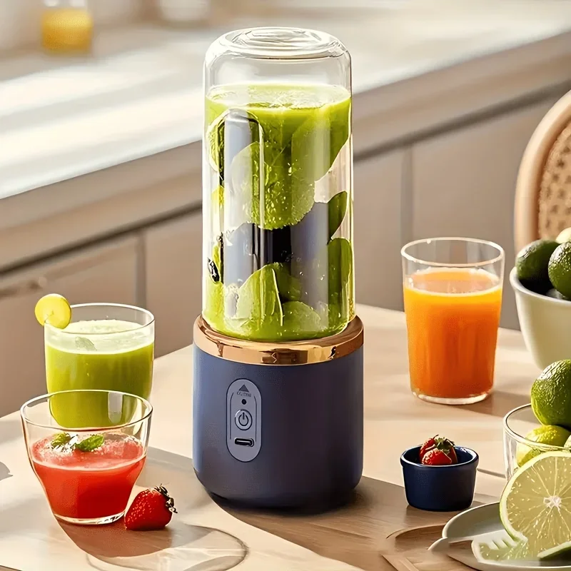 Compact USB Rechargeable Portable Blender with Dual Cups for Smoothies, Juice, and Milkshakes