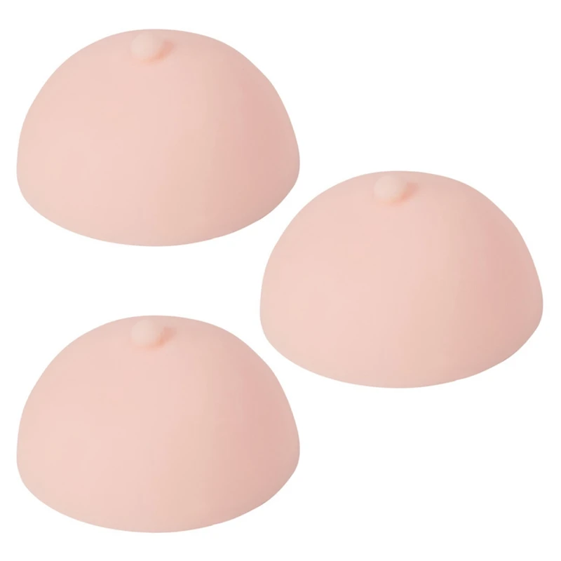 

3X 3D Tattoo Areola Practicing Skin Silicone Fake Breasts Chest Pleural Practice Mould For Beginners Permanent Makeup