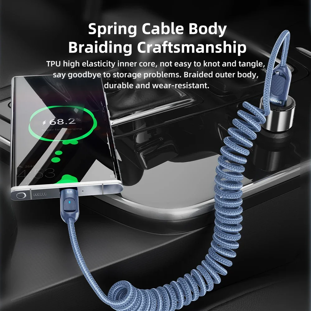 Toocki 100W Fast Charging Telescopic USB Type C Cable