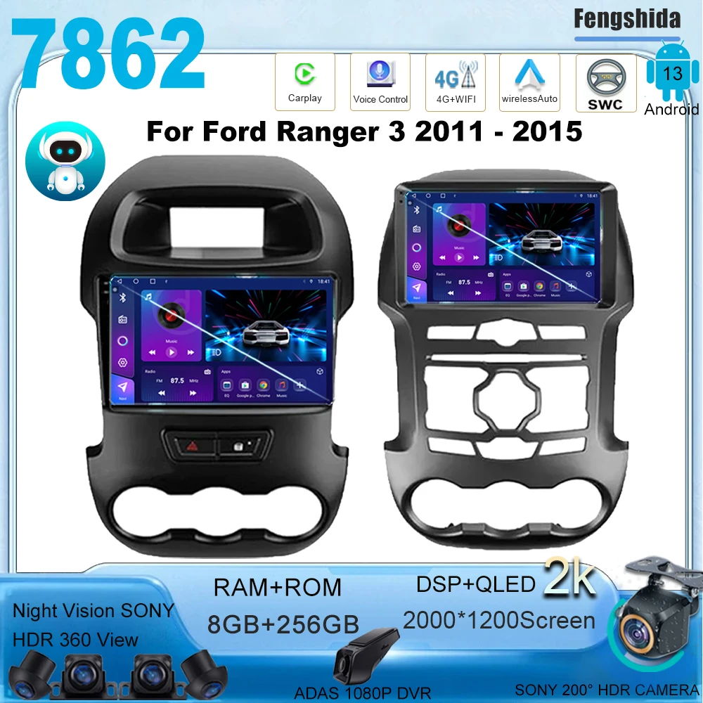 

Автомагнитола 2DIN для Ford Ranger 3 2011 - 2015 с GPS-навигацией, радио, видео, мультимедийным проигрывателем, Carplay, IPS, 4G, 7862