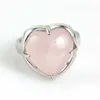 Crystal Heart Rings Natural Amethyst Rose Quartz Lapis Lazuli Aventurine Agate Stone Adjustable Finger Ring For Women Men Girls 1