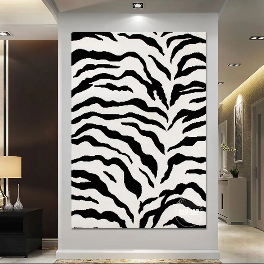 

Hotel Artwork Abstract Canvas Art Wall Pictures For Living Room Unframed Contemporary Painting White Black Acrylic Decoration