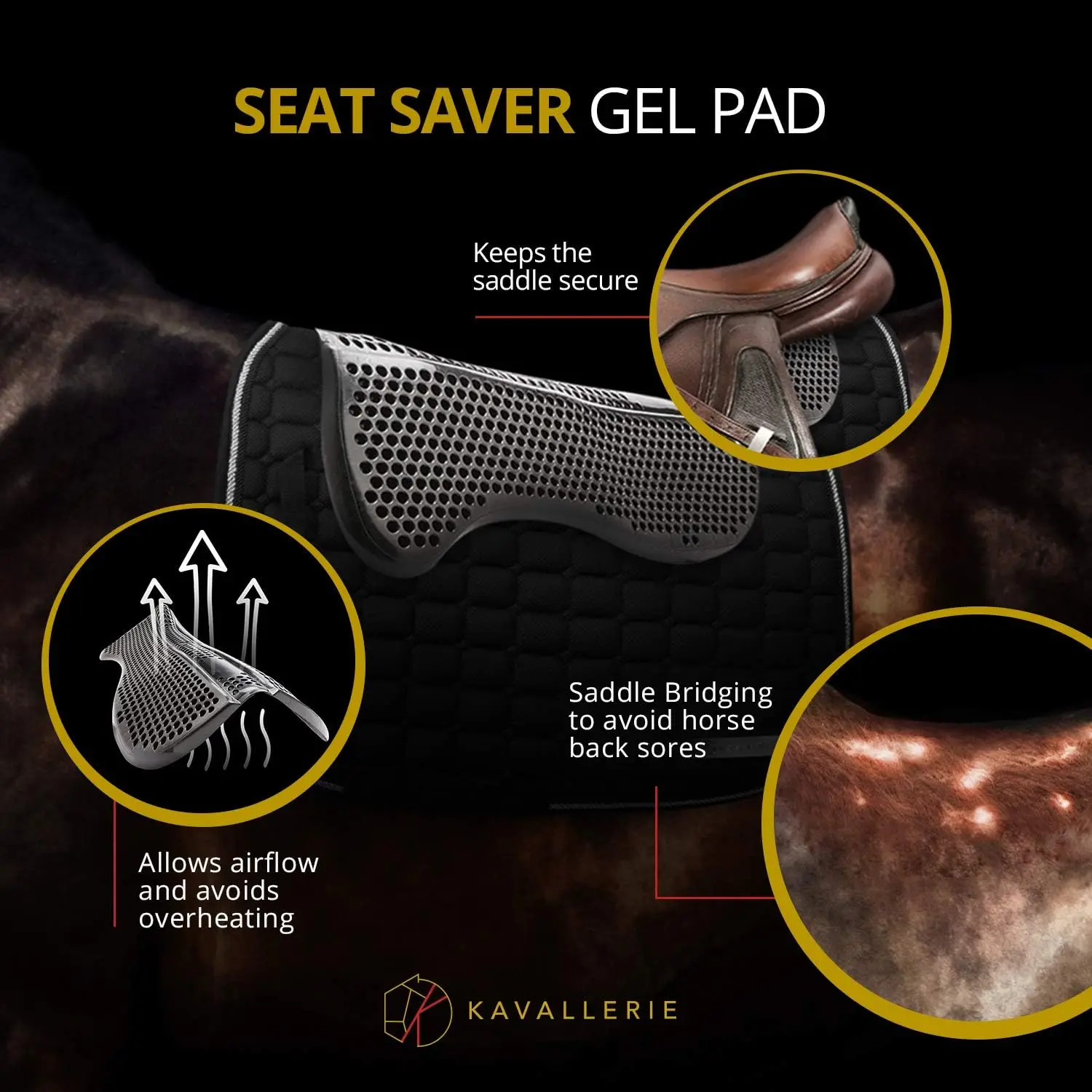 Helps with Saddle Bridging, Sore Back, Swayed Back, High Withers, English Bareback Pad for Horses, P