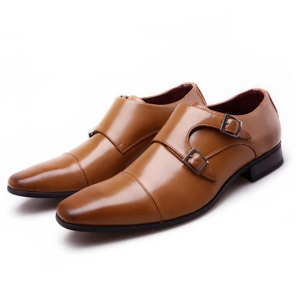 

new business leather shoes men's dress shoes munch SanJieTou male buckles and recreational leather shoes