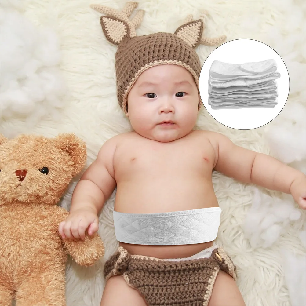 6 Pcs Newborn Umbilical Cord Belly Protective Bands Navel Belts Belly Bands Cords Baby Supplies White Infant Reusable New 3