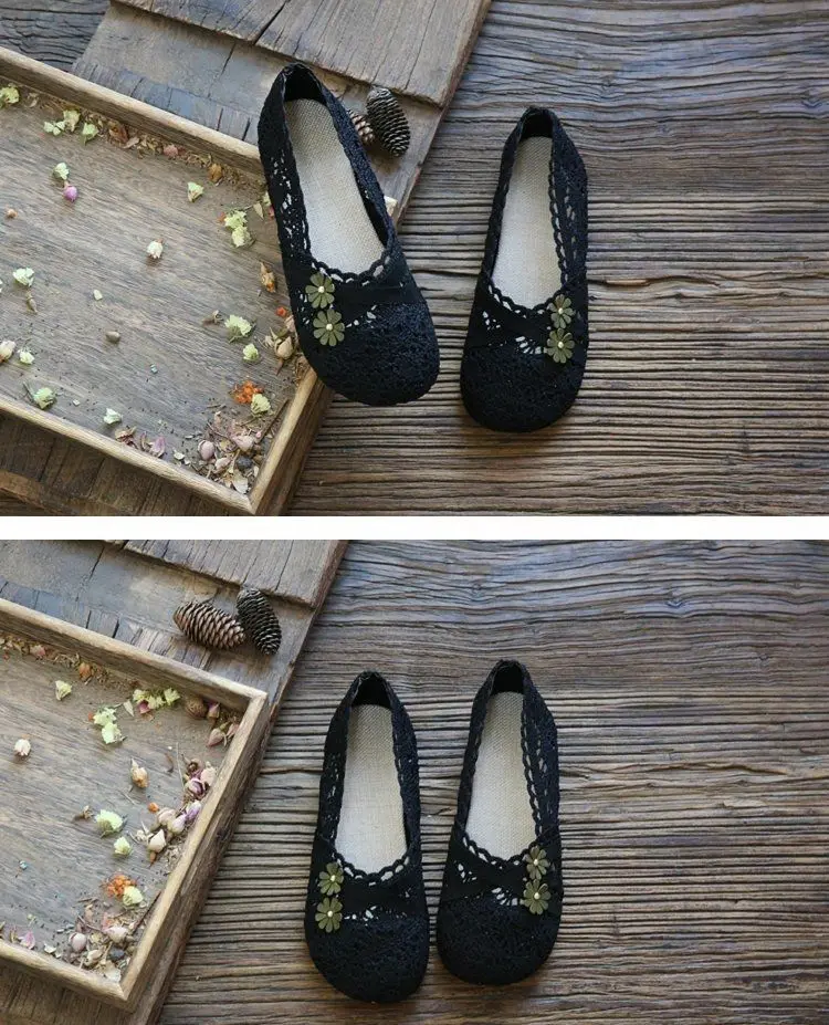 Elegante Frau Schuh Sommer Air Mesh Wohnungen frauen Atmungsaktive Mary Jane Schuhe Damen Knöchel Riemchen Ballett Schuhe Ausschnitt Spitze Loafer – Detail 33