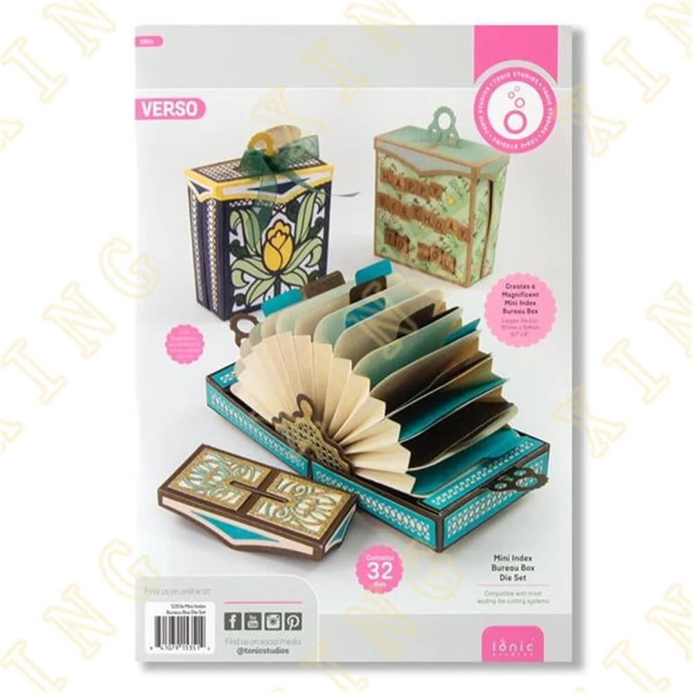 

Mini Index Bureau Box Metal Cutting Die Scrapbook Embossed Paper Card Album Craft Template Cut Die Stencils New for 2023 Arrival