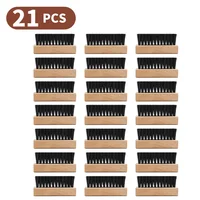 21pcs, Multifunctional Shoe Care Tools, Soft Bristles, Natural Wooden Handle, Small Shoe Brush, Sneaker Cleaning Shoe Brush 1
