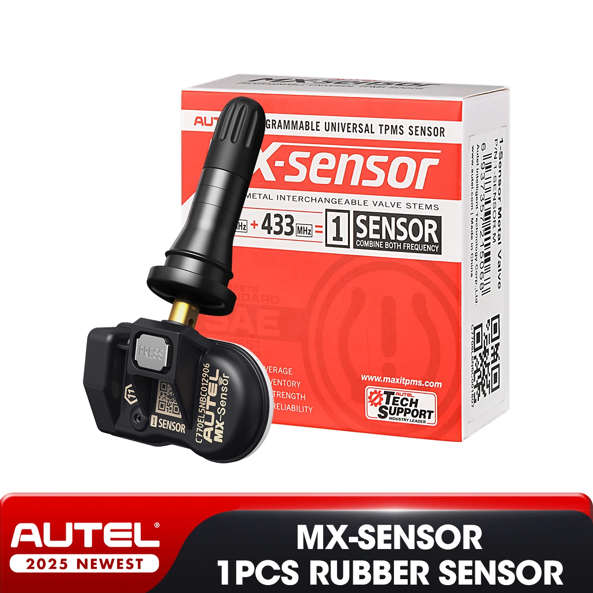 1/4/8PC Autel MX Sensor Rubber 433MHZ+315 MHZ 2in1Mx-Sensor TPMS Tire Repair Tool Automotive Accessory For MaxiTPMS TS501 TS508 tire pressure monitor,car diagnostic tool