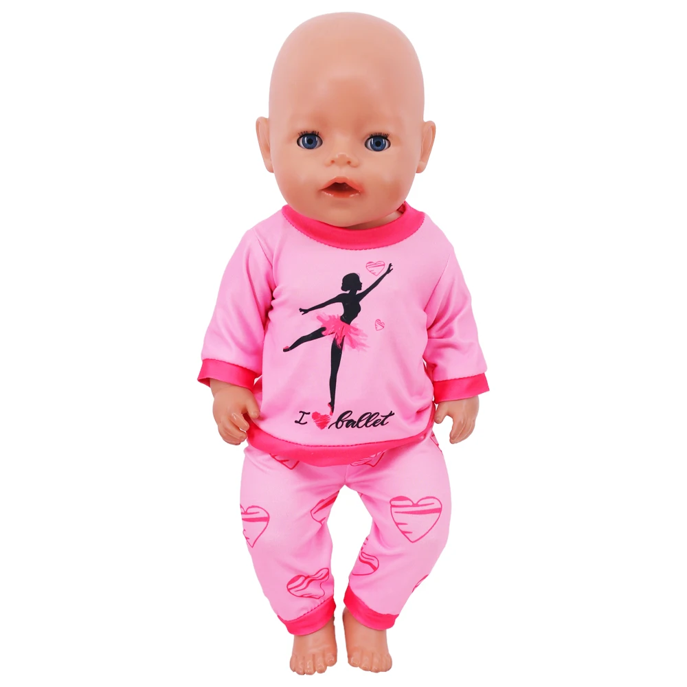 2 Stück/Set Kawaii Tier-Pyjama-Anzug für 43 cm große Babypuppen, Kleidungszubehör und 18 Zoll große amerikanische Puppen, Mädchenspielzeug unserer Generation – Detail 36