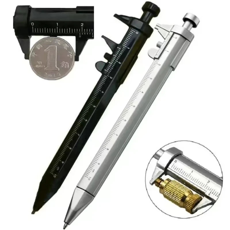3PCS Caliper Pen Vernier Caliper Roller Ball-Point 1mm Plastic Student Stationery Gift Vernier Measuring Tools 0-100mm