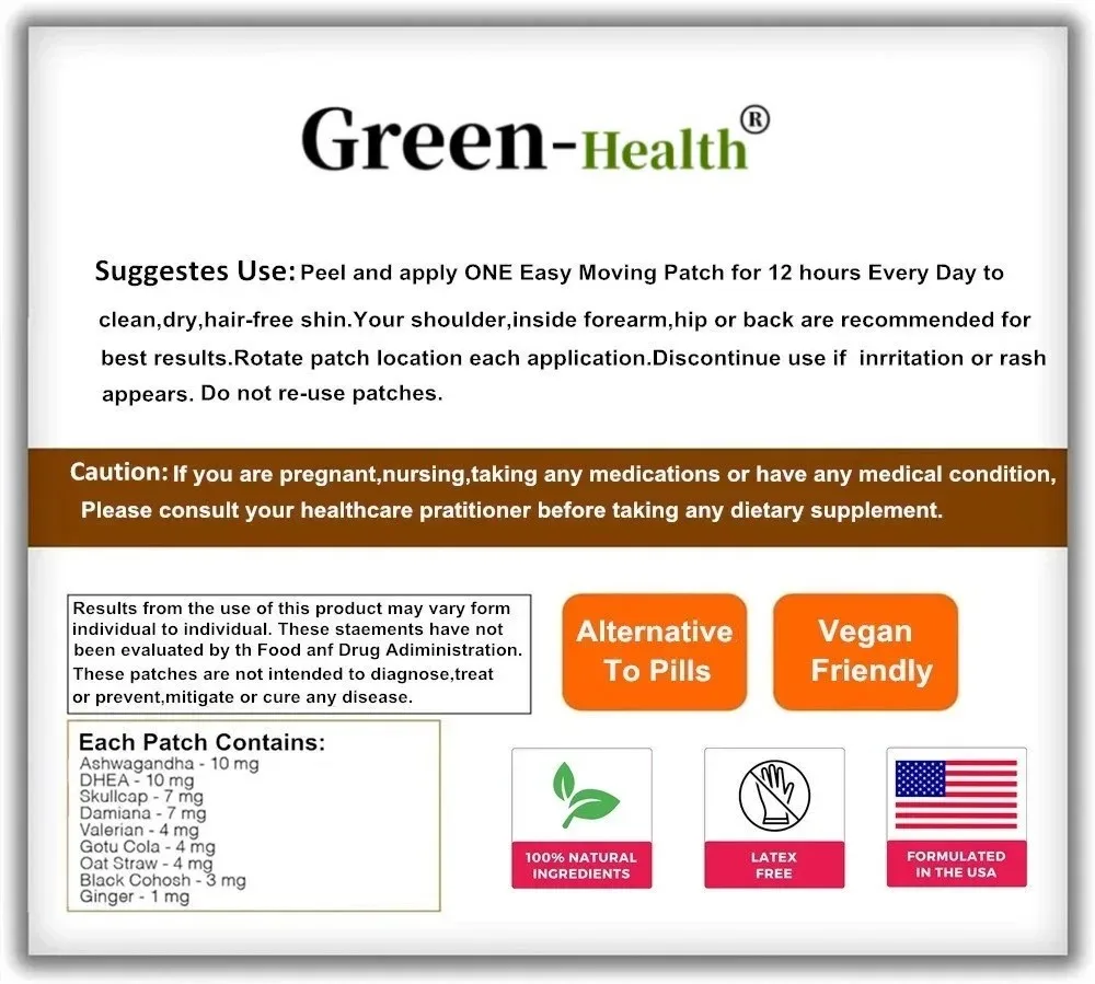 Menopause Relief Transdermal Patches-30 Patches One Month Supply USA Made