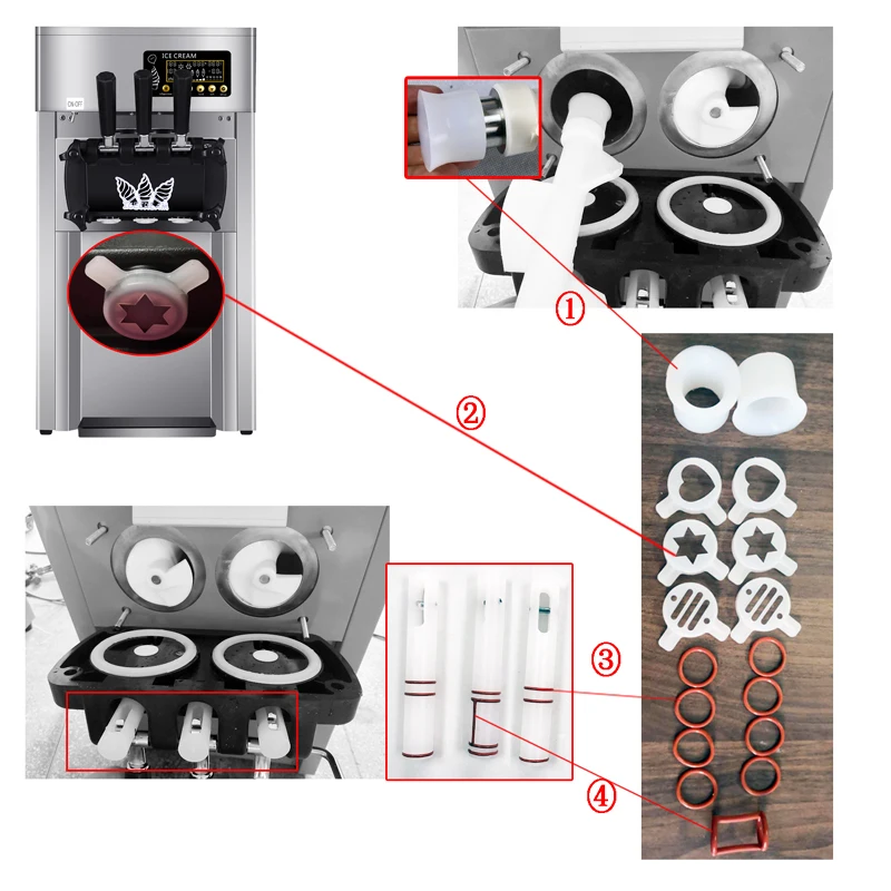 Desktop Three-color Soft Ice Cream Machine Commercial Automatic Three-head Can Produce Multiple Flavors Of Ice Cream 4