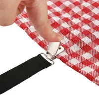 Support de drap de lit élastique réglable, 12 Clips, support fixe, attaches à Clip pour matelas, couverture, couvertures, pinces de fixation, sangle antidérapante 2